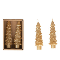 Tree Shaped Taper Candles, Set of 2