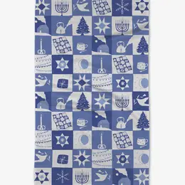 Blue Holiday Kitchen Tea Towel