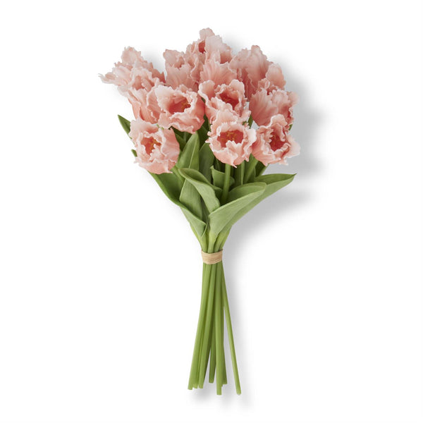 Orange/Peach Real Touch Parrot Tulip Bundle, 12 stems, 13"