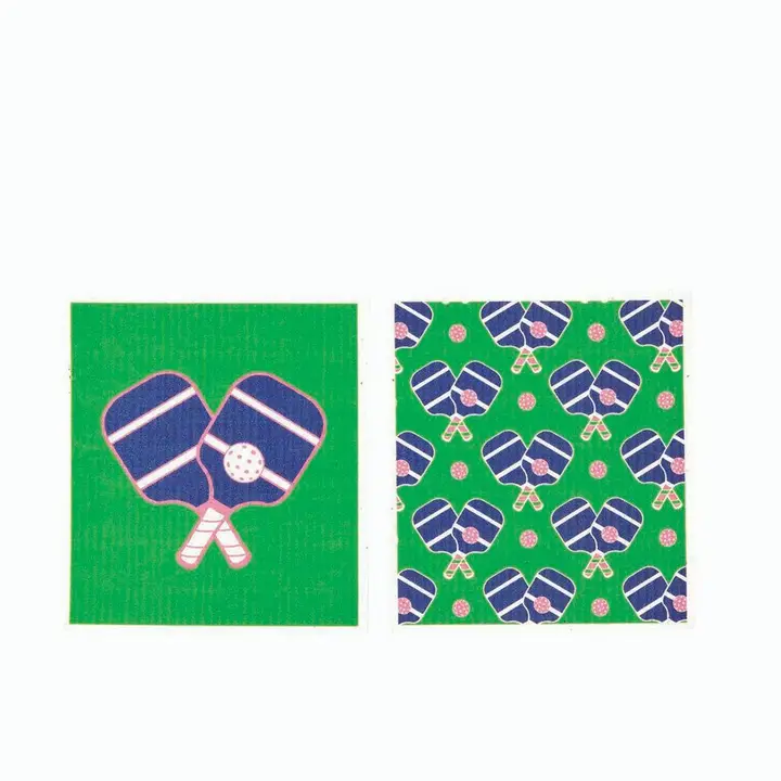 Reusable Sponge-Cloth, Set of 2, Pickleball Fun