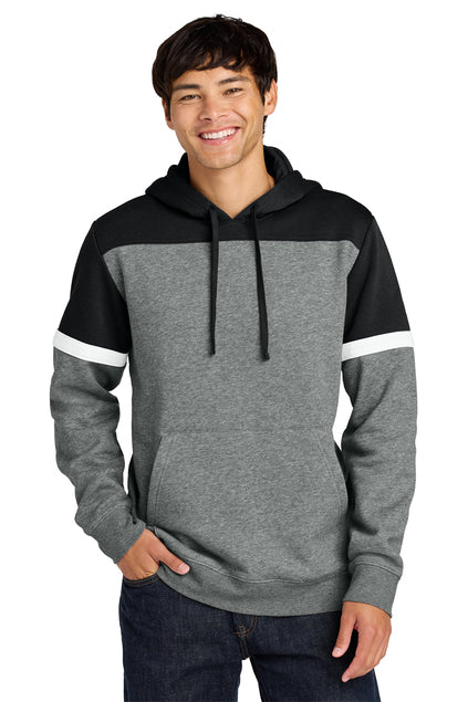 Sport-Tek Drive Fleece Colorblock Hoodie, Black/Vintage Heather