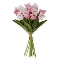 Pink/Rose Real Touch Parrot Tulip Bundle, 12 stems, 13"