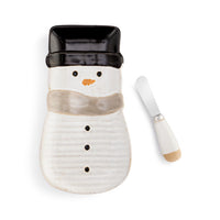 Snow Day Snowman Plate with Spreader Set