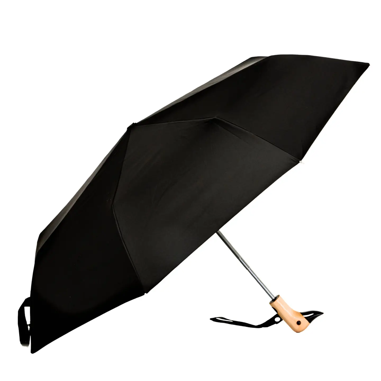 Classic Black Compact Eco-Friendly Wind Resistant Duck head Umbrella