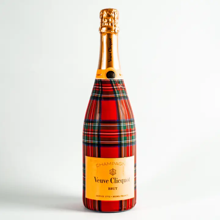 Beau Bottles Red and Green Christmas Tartan- Champagne Collection