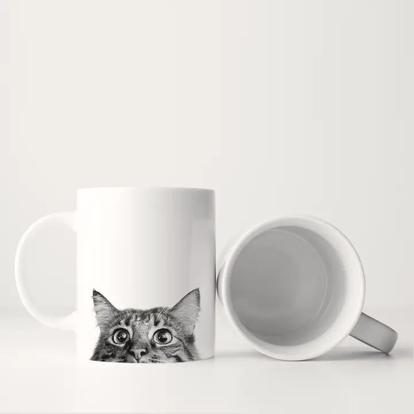 Peeking Tabby Cat Mug