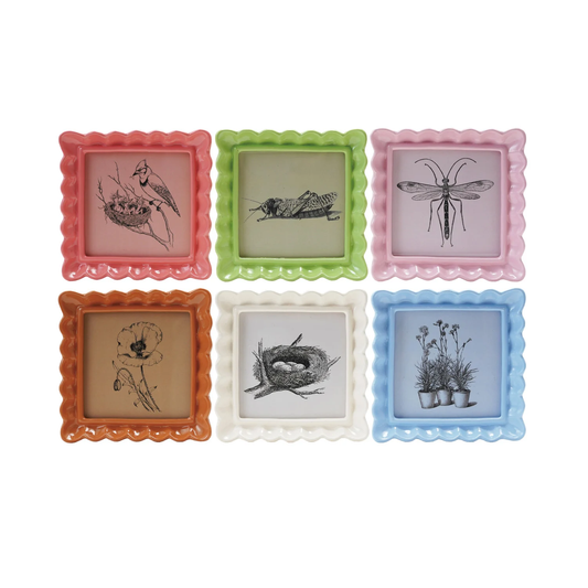Resin Ruffled Photo Frame, 6 Colors