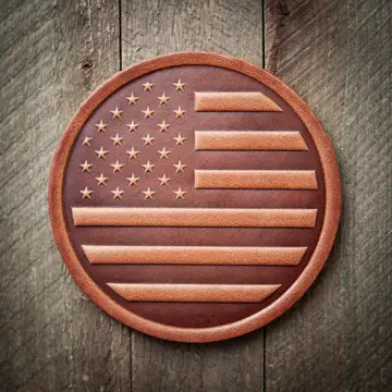 American Flag - Leather Coaster