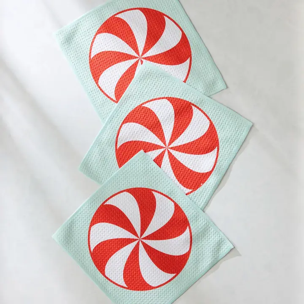 peppermint swirl dishcloth set