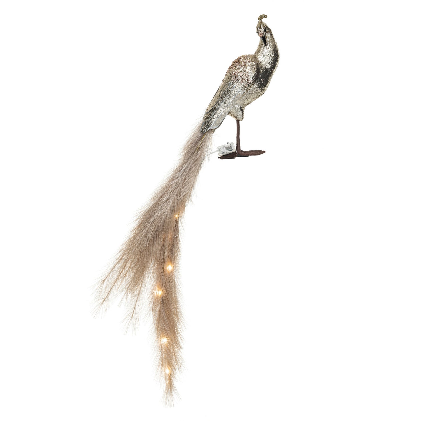 Peacock w/  LED Lights, Champagne Color