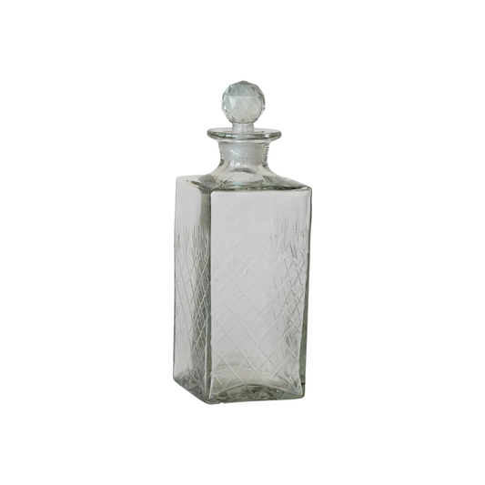 30 oz. Recycled Etched Glass Decanter w/ Glass Stopper