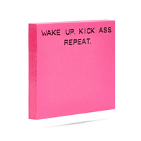 Wake Up. Kick Ass. Repeat. | Funny Sticky Notes