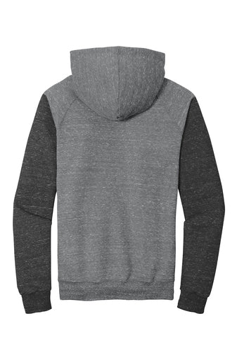 Jerzees Snow Heather French Terry Raglan Hoodie, Charcoal/Black