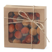 Box of Mini Rust, Tan & Orange Plush Acorns, 24pc