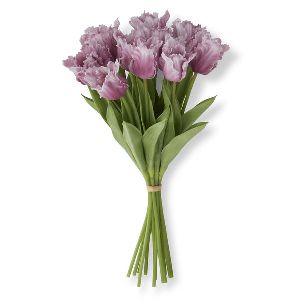 Purple Real Touch Parrot Tulip Bundle, 12 stems, 13"