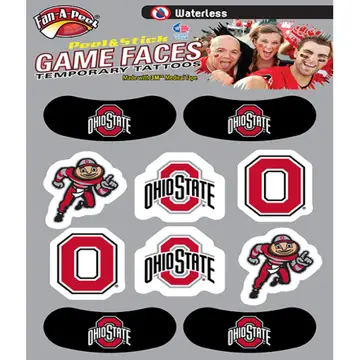 Ohio State Game Faces Temporary Tattoos
