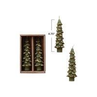 Unscented Tree Shaped Taper Candles, Set of 2