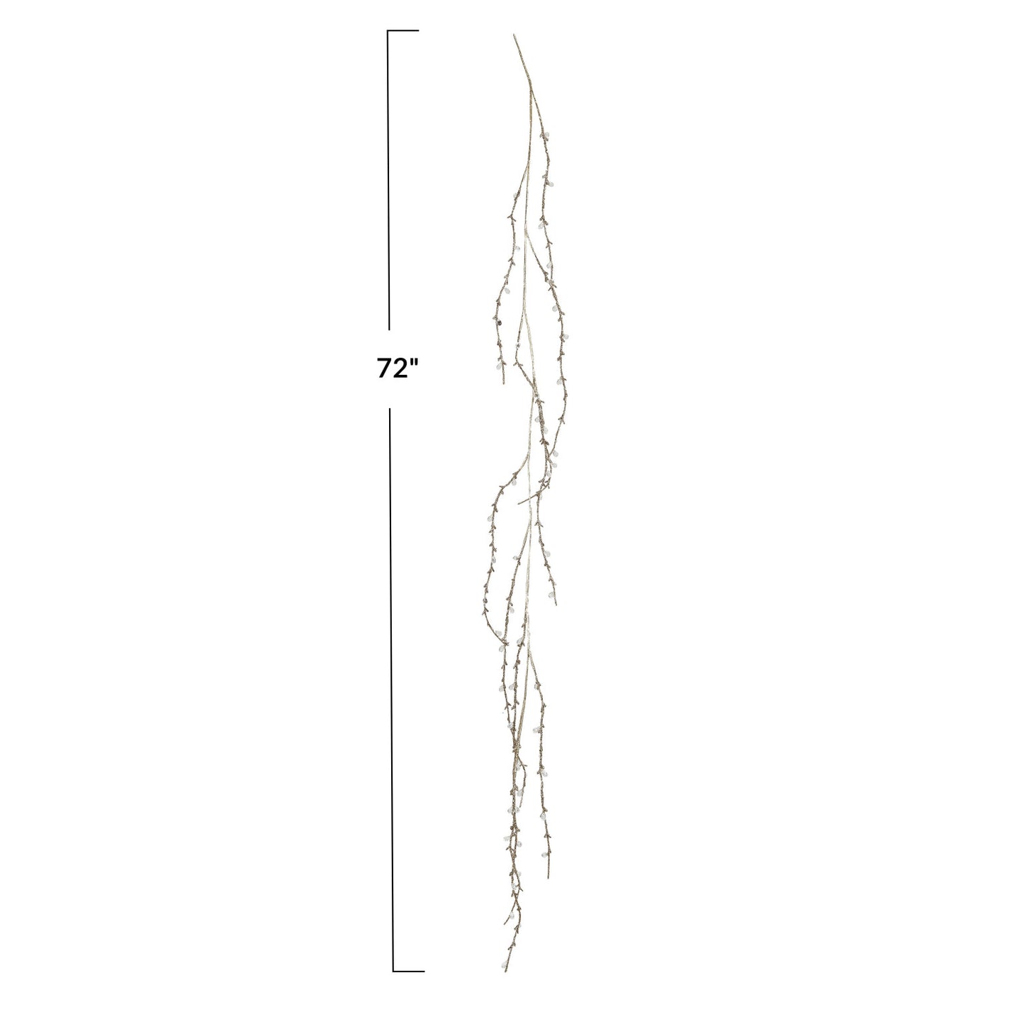 Faux Twig Garland w/ Acrylic Jewels & Glitter, Gold Finish