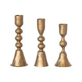 Cast Iron Taper Candle Holder, Antique Brass, 3 Sizes