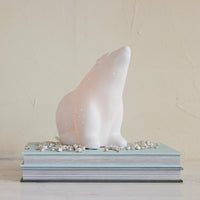 Stoneware Bisque Polar Bear Table Lamp with Cut-Outs & Inline Switch