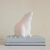 Stoneware Bisque Polar Bear Table Lamp with Cut-Outs & Inline Switch