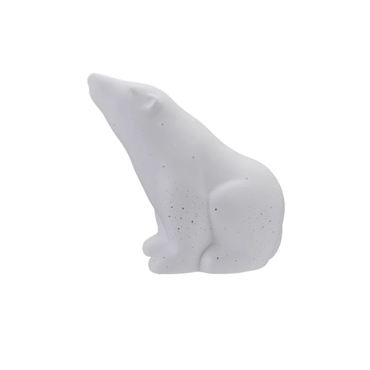 Stoneware Bisque Polar Bear Table Lamp with Cut-Outs & Inline Switch