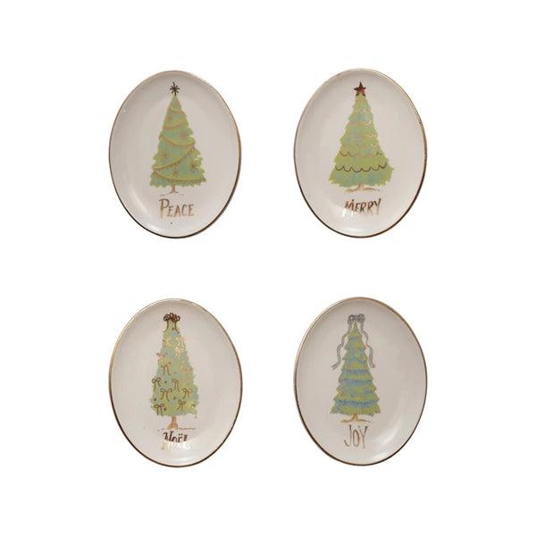Oval Dish with Christmas Tree, 4 Styles