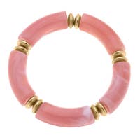 Lelani Disc Resin Stretch Bracelet - Pink