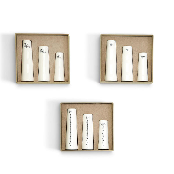 All My Love Set of 3 Vases in Gift Box, 3 designs