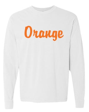 Orange - Comfort Colors Long Sleeve Script Tee