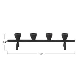 Textured Metal Taper Holder, Black