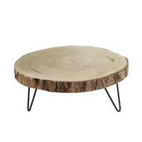 11” Round Paulownia Wood Pedestal