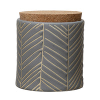 Debossed Canister with Pattern and Cork Lid