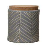 Debossed Canister with Pattern and Cork Lid