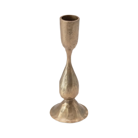Forged Metal Taper Holder, Antique Brass Finish