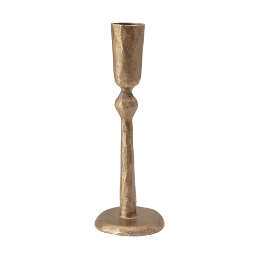 Metal Taper Holder, Antique Brass Finish